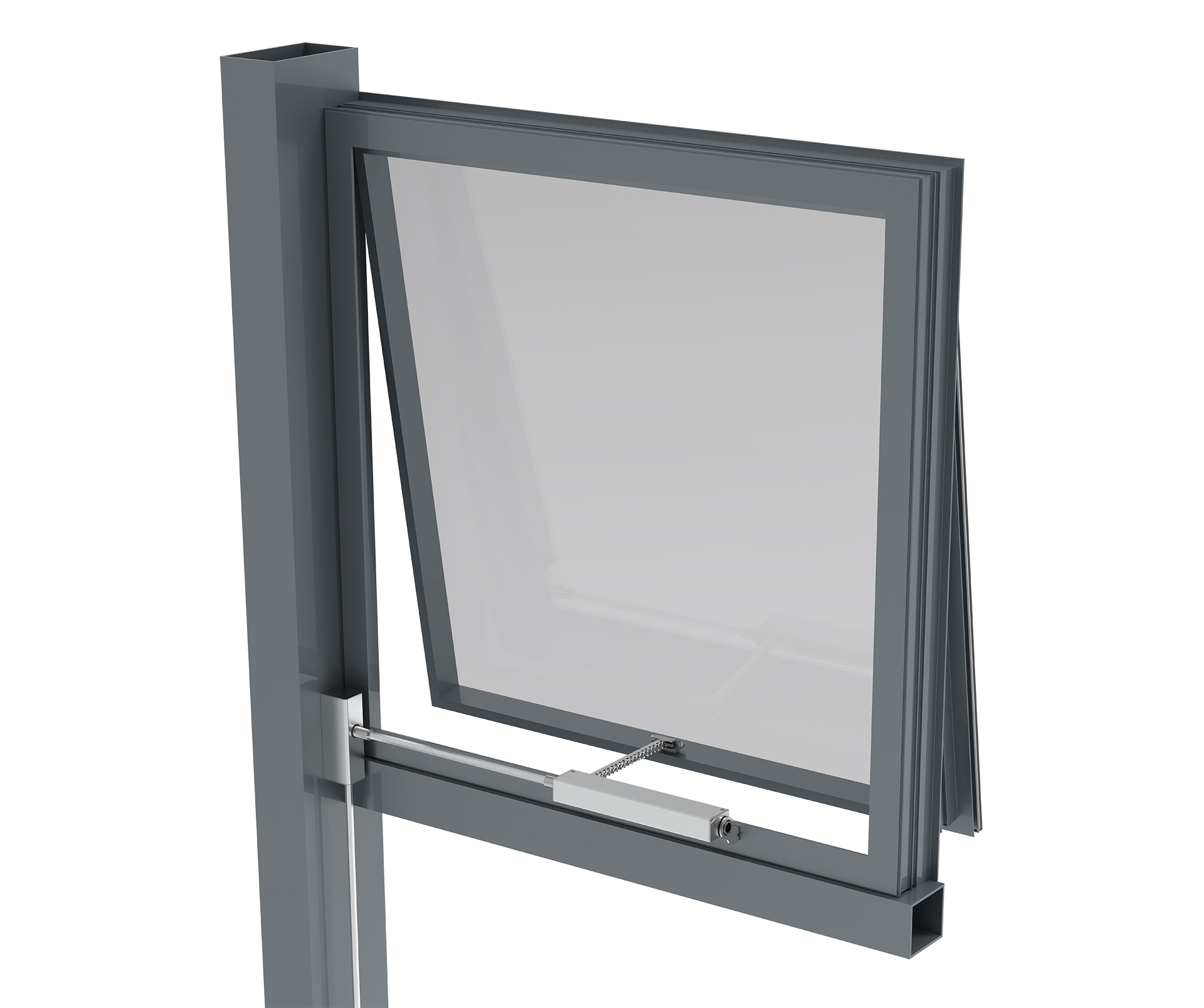 Chain type manual cranking top hung window